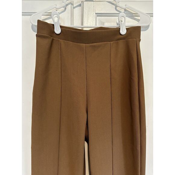 ZARA FRONT SPLIT Hem RIBBED LEGGINGS Size Large Women’s Camel Edgy Classic - Picture 2 of 9